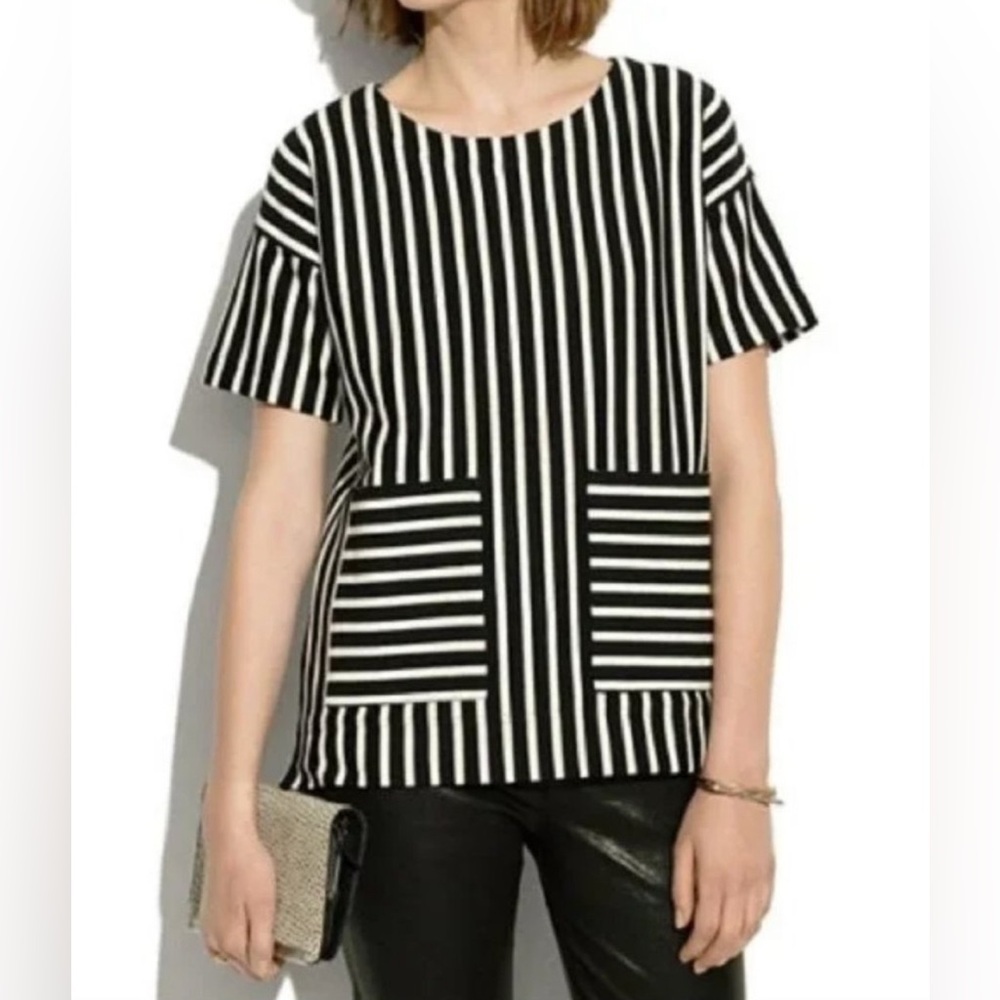 Madewell Black and White Striped Play Pullover
Size Medium